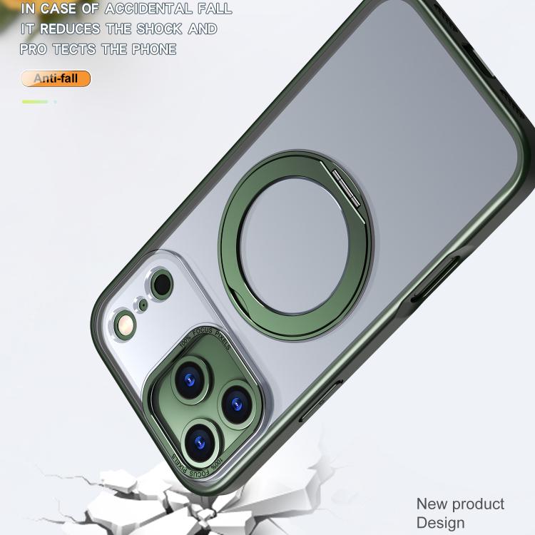 For iPhone 17 Pro kalebol MagSafe Metal Ring Holder Phone Case(Green) by Kalebol