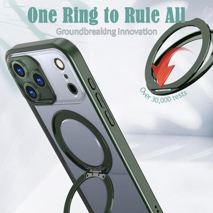 For iPhone 17 Pro kalebol MagSafe Metal Ring Holder Phone Case(Green) by Kalebol
