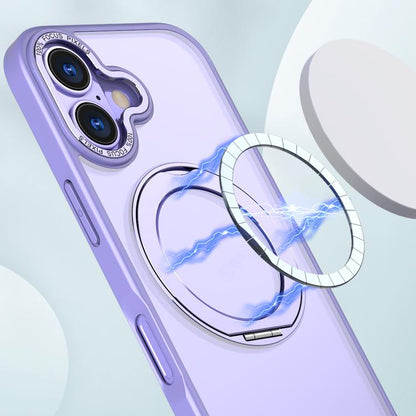For iPhone 17 kalebol MagSafe Metal Ring Holder Phone Case(Light Purple) by Kalebol
