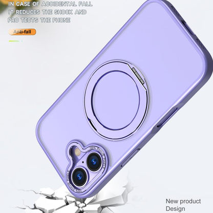 For iPhone 17 kalebol MagSafe Metal Ring Holder Phone Case(Light Purple) by Kalebol