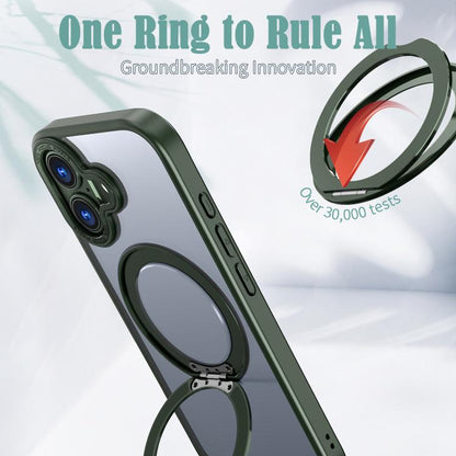 For iPhone 17 kalebol MagSafe Metal Ring Holder Phone Case(Green) by Kalebol