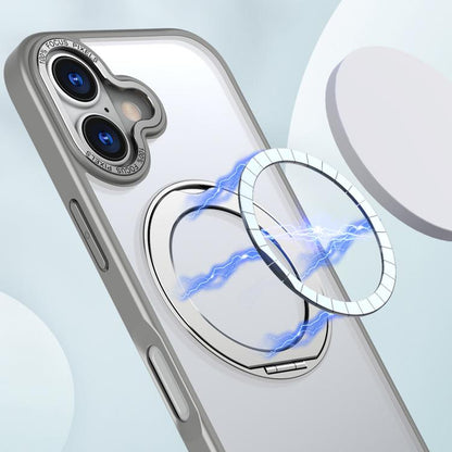 For iPhone 17 kalebol MagSafe Metal Ring Holder Phone Case(Titanium Gray) by Kalebol