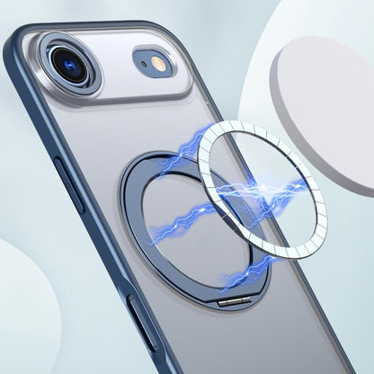 For iPhone Air kalebol MagSafe Metal Ring Holder Phone Case(Blue) by Kalebol