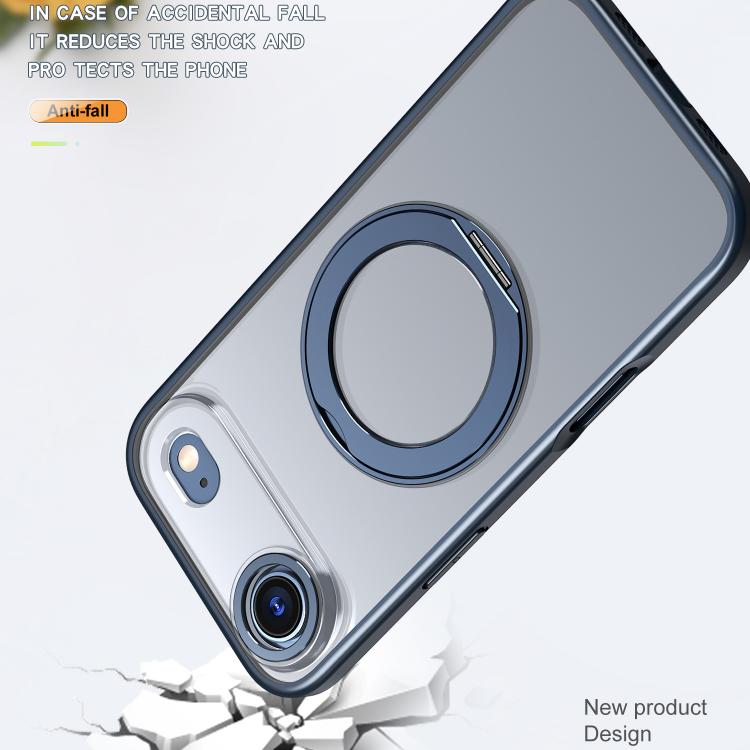 For iPhone Air kalebol MagSafe Metal Ring Holder Phone Case(Blue) by Kalebol