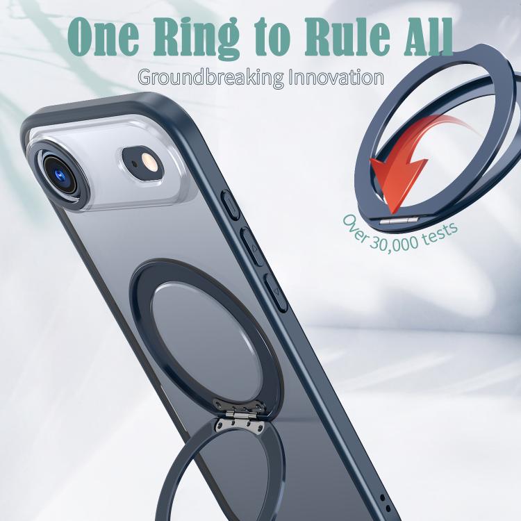 For iPhone Air kalebol MagSafe Metal Ring Holder Phone Case(Blue) by Kalebol