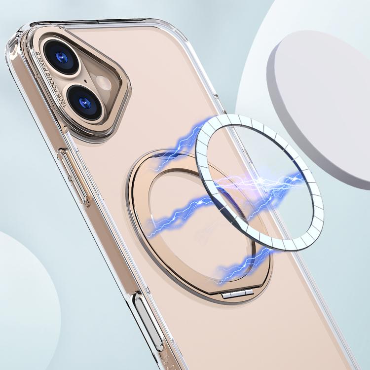 For iPhone 16 kalebol MagSafe Metal Ring Holder Phone Case(Desert Gold) by Kalebol