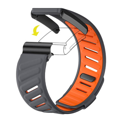 For WHOOP 5.0 xDfind Silicone Sports Watch Band(Dark Grey + Orange) by xDfind