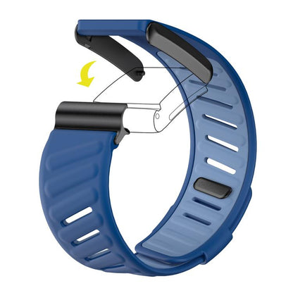 For WHOOP 5.0 xDfind Silicone Sports Watch Band(Dark Blue + Light Blue) by xDfind