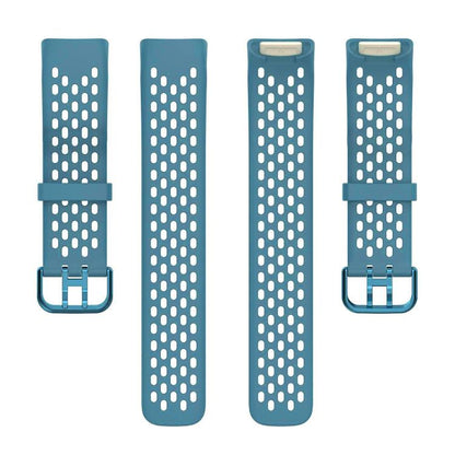 For Fitbit Charge 6 / 5 xDfind Hole Style Breathable Silicone Watch Band(Official Blue) by xDfind
