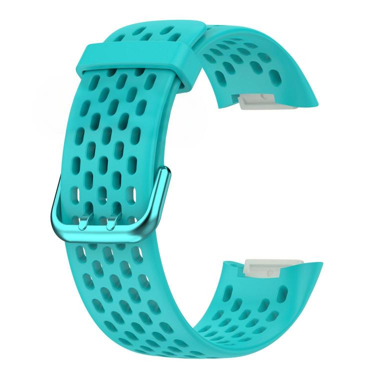 For Fitbit Charge 6 / 5 xDfind Hole Style Breathable Silicone Watch Band(Teal) by xDfind