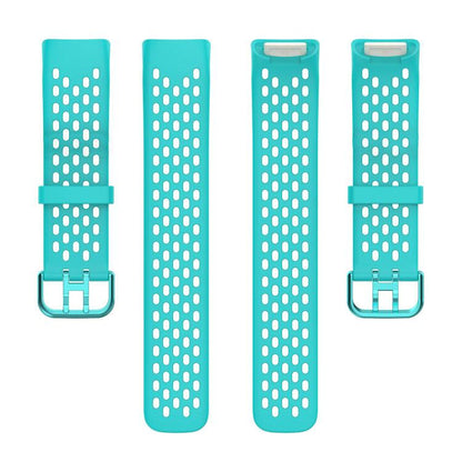 For Fitbit Charge 6 / 5 xDfind Hole Style Breathable Silicone Watch Band(Teal) by xDfind