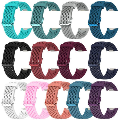 For Fitbit Charge 6 / 5 xDfind Hole Style Breathable Silicone Watch Band(Ice Pink) by xDfind