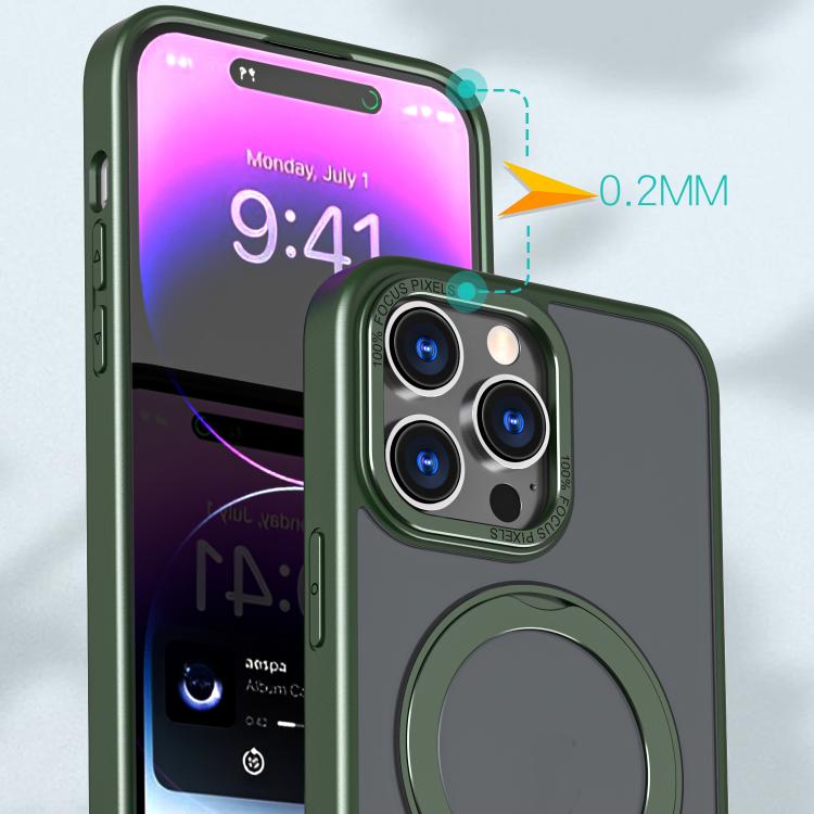 For iPhone 16 Pro Max kalebol MagSafe Metal Ring Holder Phone Case(Green) by Kalebol