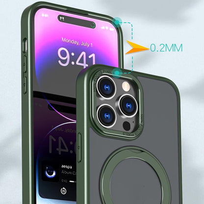 For iPhone 16 Pro Max kalebol MagSafe Metal Ring Holder Phone Case(Green) by Kalebol