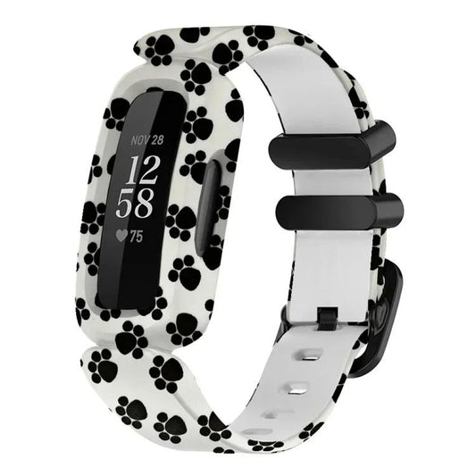 For Fitbit Ace 3 / Inspire2 xDfind Black Buckle Painting Integrated Silicone Watch Band(Feet) by xDfind