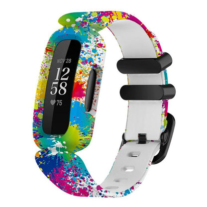 For Fitbit Ace 3 / Inspire2 xDfind Black Buckle Painting Integrated Silicone Watch Band(Painting) by xDfind