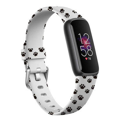 xDfind Silver Buckle Painting Silicone Watch Band For Fitbit Luxe, Size:S(Feet) by xDfind