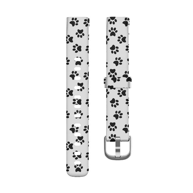 xDfind Silver Buckle Painting Silicone Watch Band For Fitbit Luxe, Size:S(Feet) by xDfind
