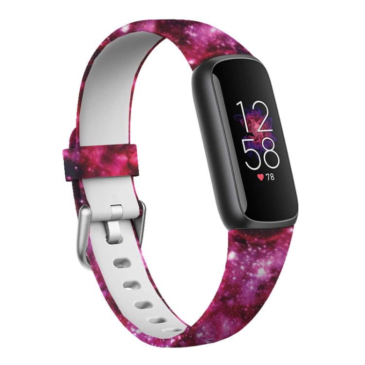 xDfind Silver Buckle Painting Silicone Watch Band For Fitbit Luxe, Size:S(Galaxy) by xDfind