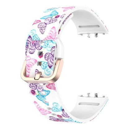 For Samsung Galaxy Fit3 xDfind Gold Buckle Printed Silicone Watch Band(Butterfly) by xDfind