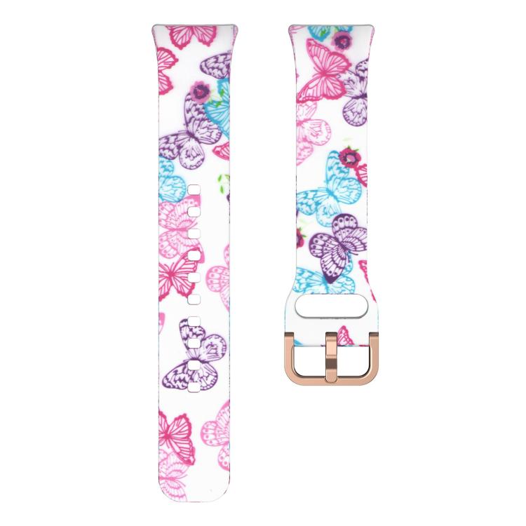 For Samsung Galaxy Fit3 xDfind Gold Buckle Printed Silicone Watch Band(Butterfly) by xDfind