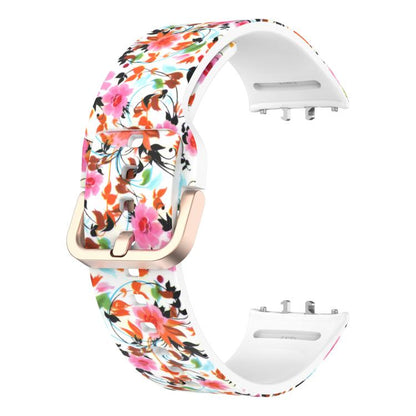 For Samsung Galaxy Fit3 xDfind Gold Buckle Printed Silicone Watch Band(Birdsong and Flowers) by xDfind