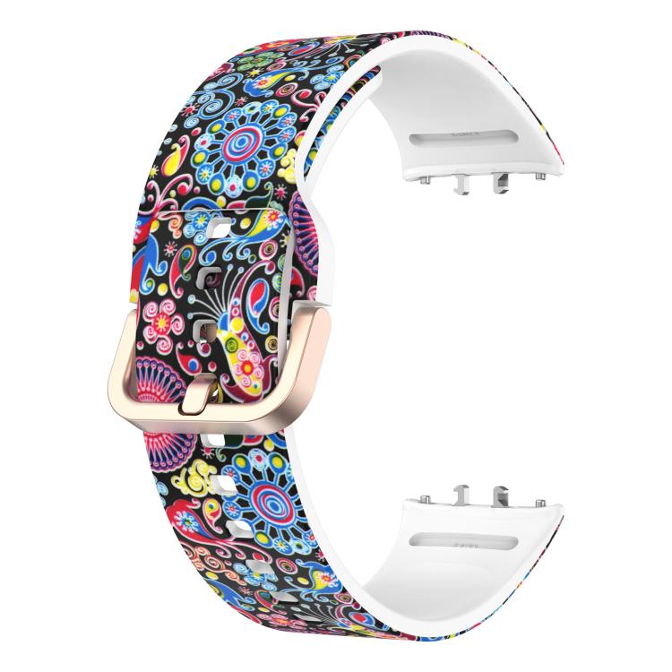 For Samsung Galaxy Fit3 xDfind Gold Buckle Printed Silicone Watch Band(Colorful Jellyfish) by xDfind