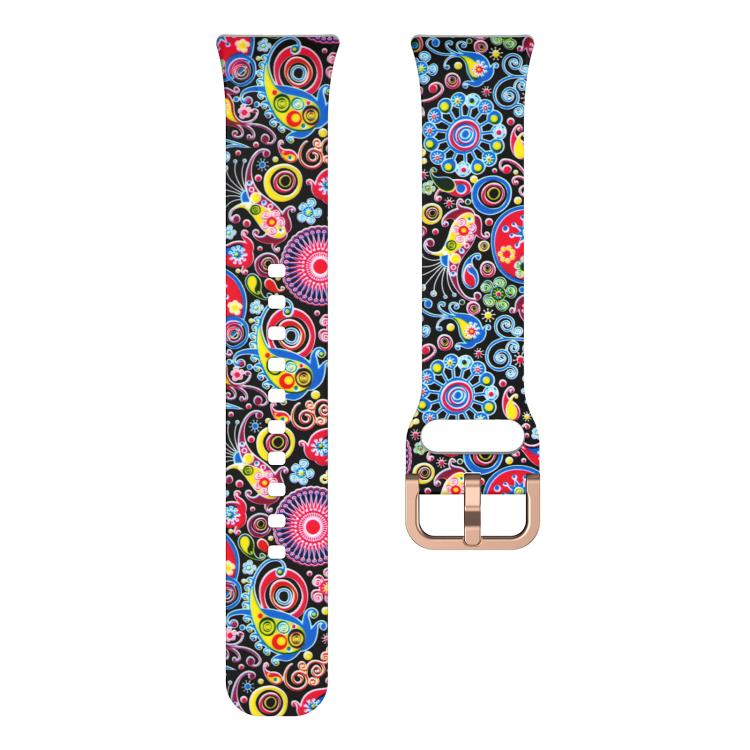 For Samsung Galaxy Fit3 xDfind Gold Buckle Printed Silicone Watch Band(Colorful Jellyfish) by xDfind