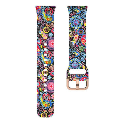 For Samsung Galaxy Fit3 xDfind Gold Buckle Printed Silicone Watch Band(Colorful Jellyfish) by xDfind