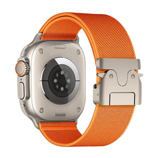 For Apple Watch 42 / 44 / 45 / 46 / 49mm xDfind Parachute Buckle Stretch Nylon Watch Band(Orange) by xDfind