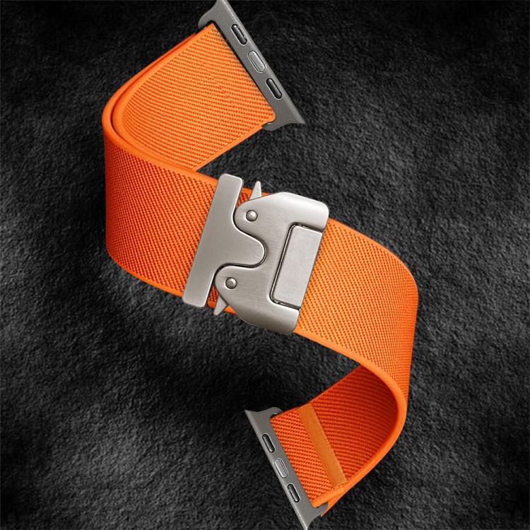 For Apple Watch 38 / 40 / 41 / S10 42mm xDfind Parachute Buckle Stretch Nylon Watch Band(Orange) by xDfind