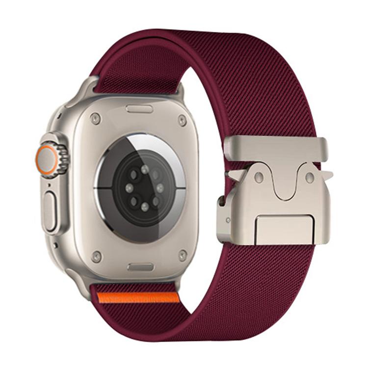 For Apple Watch 38 / 40 / 41 / S10 42mm xDfind Parachute Buckle Stretch Nylon Watch Band(Wine Red) by xDfind