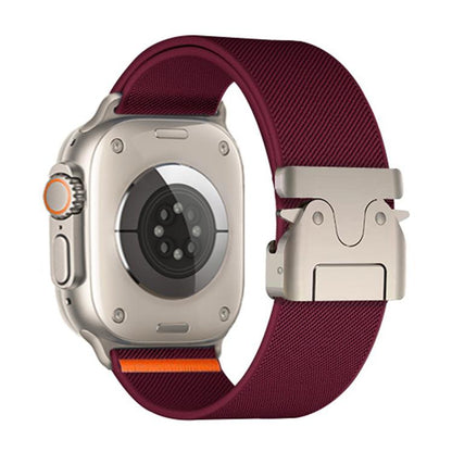 For Apple Watch 38 / 40 / 41 / S10 42mm xDfind Parachute Buckle Stretch Nylon Watch Band(Wine Red) by xDfind