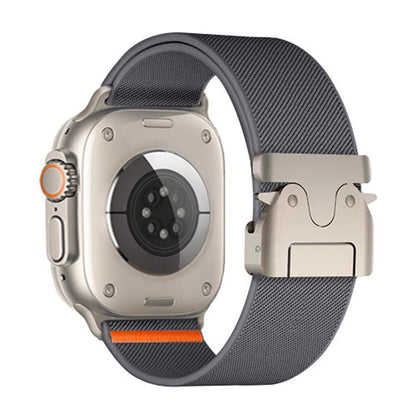 For Apple Watch 38 / 40 / 41 / S10 42mm xDfind Parachute Buckle Stretch Nylon Watch Band(Dark Grey) by xDfind