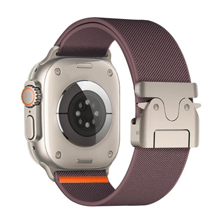 For Apple Watch 38 / 40 / 41 / S10 42mm xDfind Parachute Buckle Stretch Nylon Watch Band(Smoke Purple) by xDfind