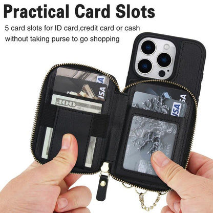 For iPhone 16 Pro Max AwQuer 2 in 1 Crossbody Wallet Leather Back Phone Case(Black) by Awquer