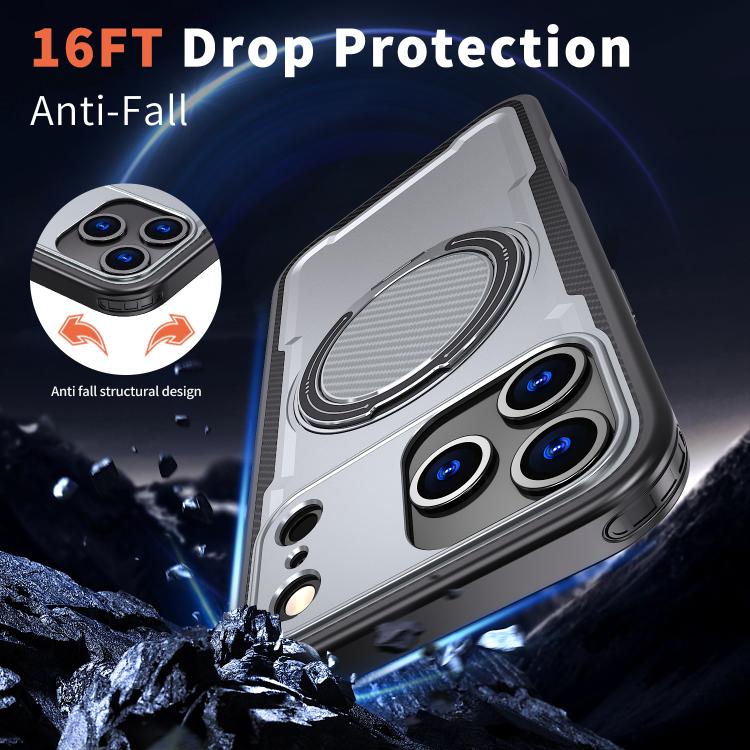 For iPhone 17 Pro Max kalebol Metal 360 Degree Rotation Holder MagSafe Phone Case(Grey) by Kalebol