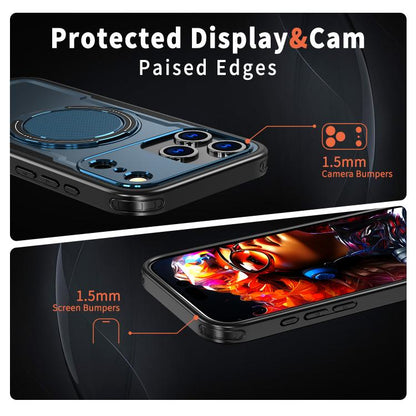 For iPhone 17 Pro Max kalebol Metal 360 Degree Rotation Holder MagSafe Phone Case(Navy Blue) by Kalebol