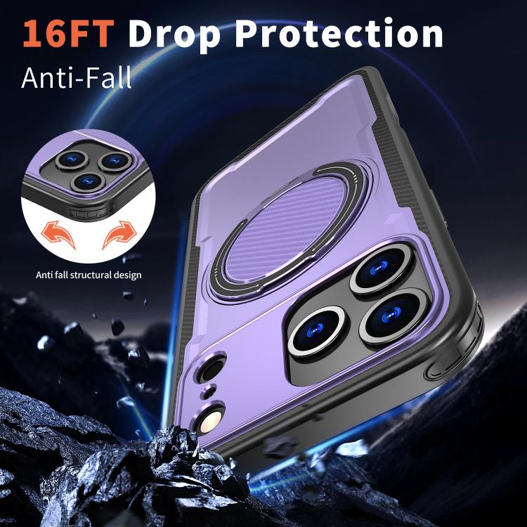 For iPhone 17 Pro Max kalebol Metal 360 Degree Rotation Holder MagSafe Phone Case(Purple) by Kalebol