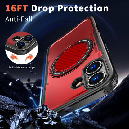 For iPhone 17 kalebol Metal 360 Degree Rotation Holder MagSafe Phone Case(Red) by Kalebol