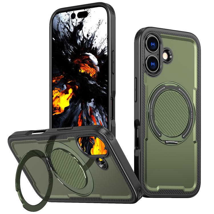 For iPhone 17 kalebol Metal 360 Degree Rotation Holder MagSafe Phone Case(Green) by Kalebol