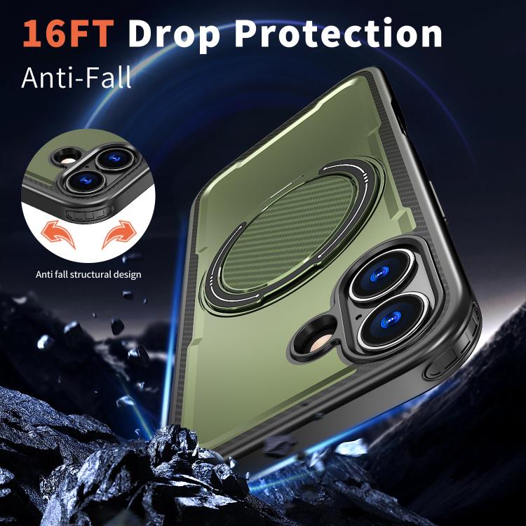 For iPhone 17 kalebol Metal 360 Degree Rotation Holder MagSafe Phone Case(Green) by Kalebol