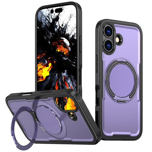 For iPhone 17 kalebol Metal 360 Degree Rotation Holder MagSafe Phone Case(Purple) by Kalebol