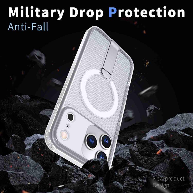 For iPhone 17 Pro Max kalebol Honeycomb Cooling MagSafe Holder Phone Case(Frosted Transparent) by Kalebol