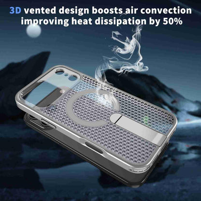 For iPhone 17 Pro kalebol Honeycomb Cooling MagSafe Holder Phone Case(Titanium Grey) by Kalebol