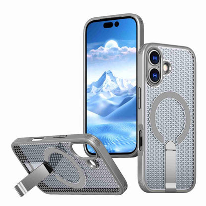 For iPhone 17 kalebol Honeycomb Cooling MagSafe Holder Phone Case(Titanium Grey) by Kalebol