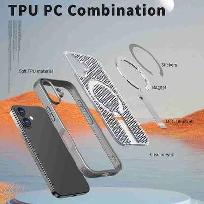 For iPhone 17 kalebol Honeycomb Cooling MagSafe Holder Phone Case(Titanium Grey) by Kalebol