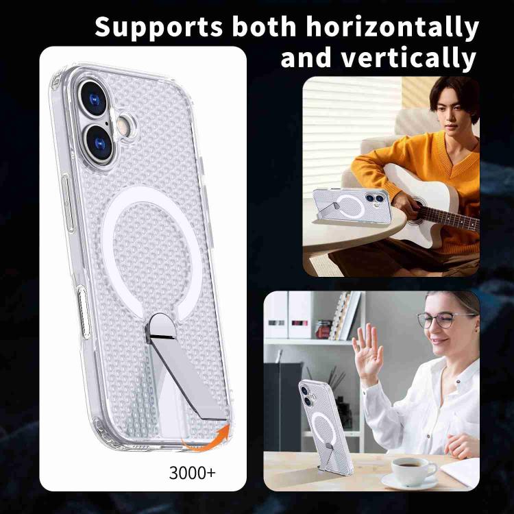 For iPhone Air kalebol Honeycomb Cooling MagSafe Holder Phone Case(Frosted Transparent) by Kalebol