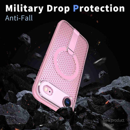 For iPhone Air kalebol Honeycomb Cooling MagSafe Holder Phone Case(Pink) by Kalebol