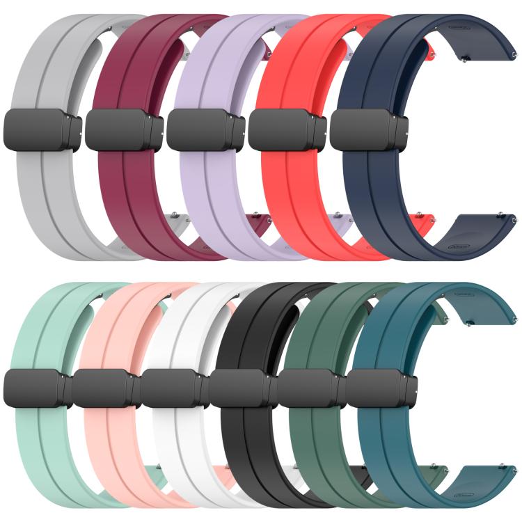 For Amazfit T-Rex 3 xDfind Flat Head Groove Folding Black Buckle Silicone Watch Band(Wine Red) by xDfind